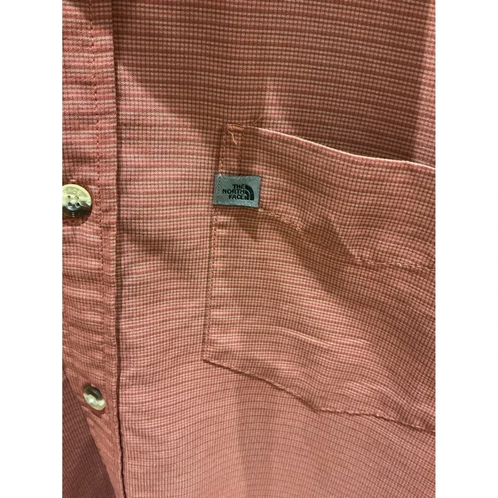 The North Face Mens Long Sleeve Button Down Hiking Shirt Rust Orange L